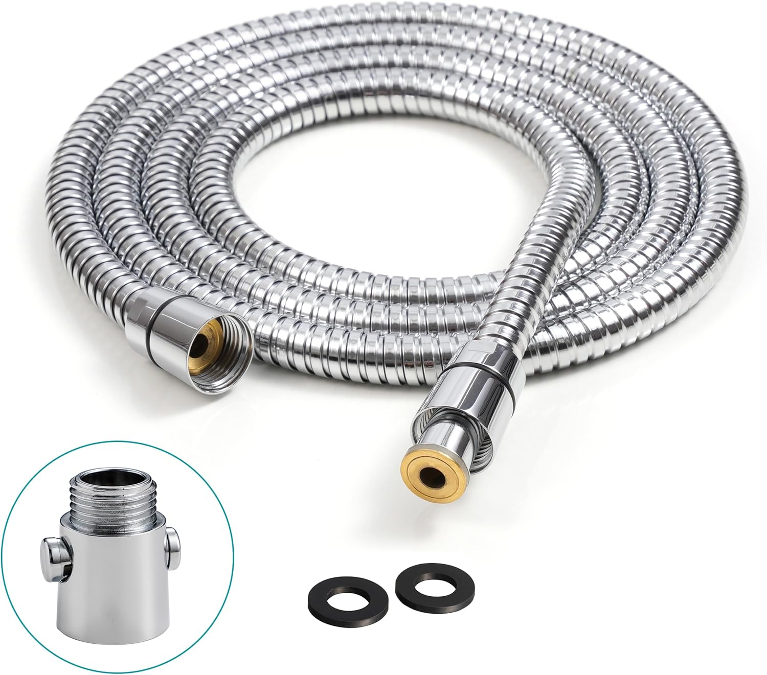 Shower Hose Replacement,79 Inches Extra Long Stainless Steel Handheld Shower Head Hose Attachment with G1/2 Universal Brass Insert & Nut,Durable Flexible & Anti-twist for Bidet Sprayer,Chrome