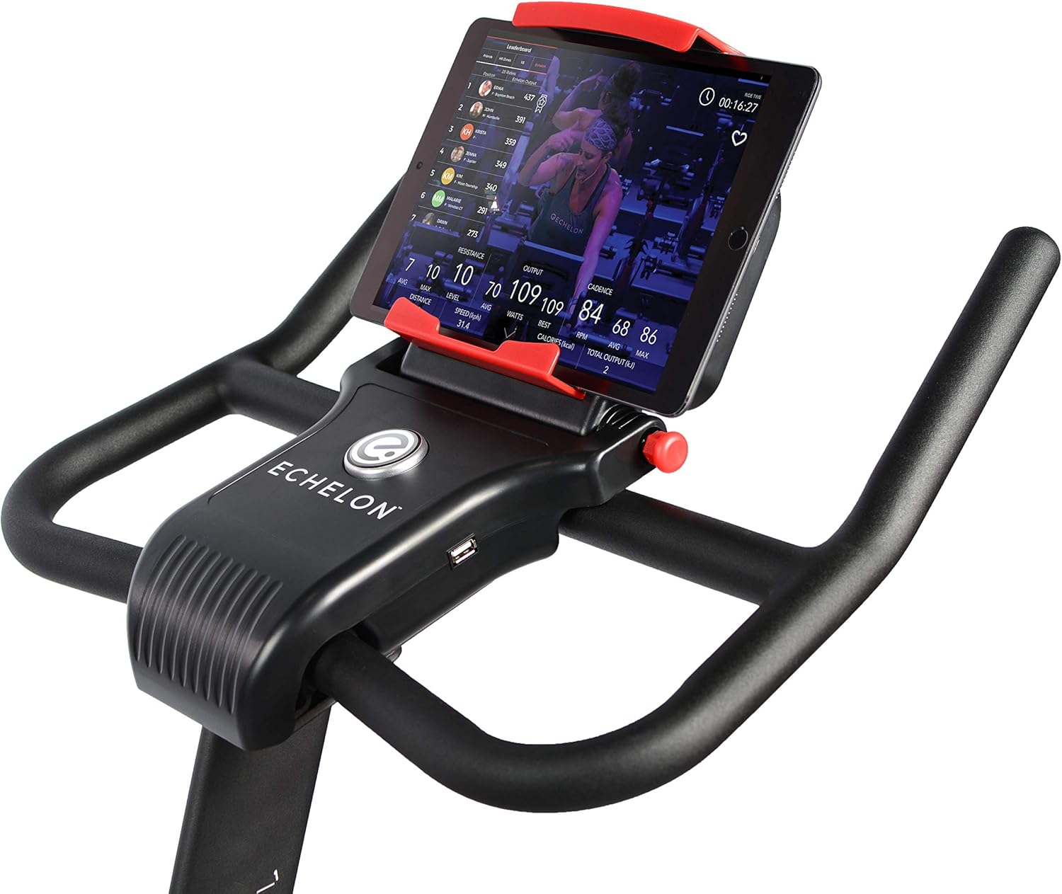 Echelon EX3 Smart Fitness Bike with Small Footprint, Red + 30-Day Free Membership