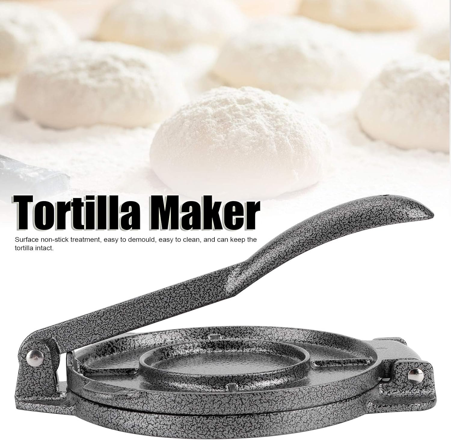 HURRISE Tortilla Maker, Pressing Tool Tortillas Press 6.5-inch tool for making chapati tortilla, tacos, burritos, pizza and dough kitchen accessories