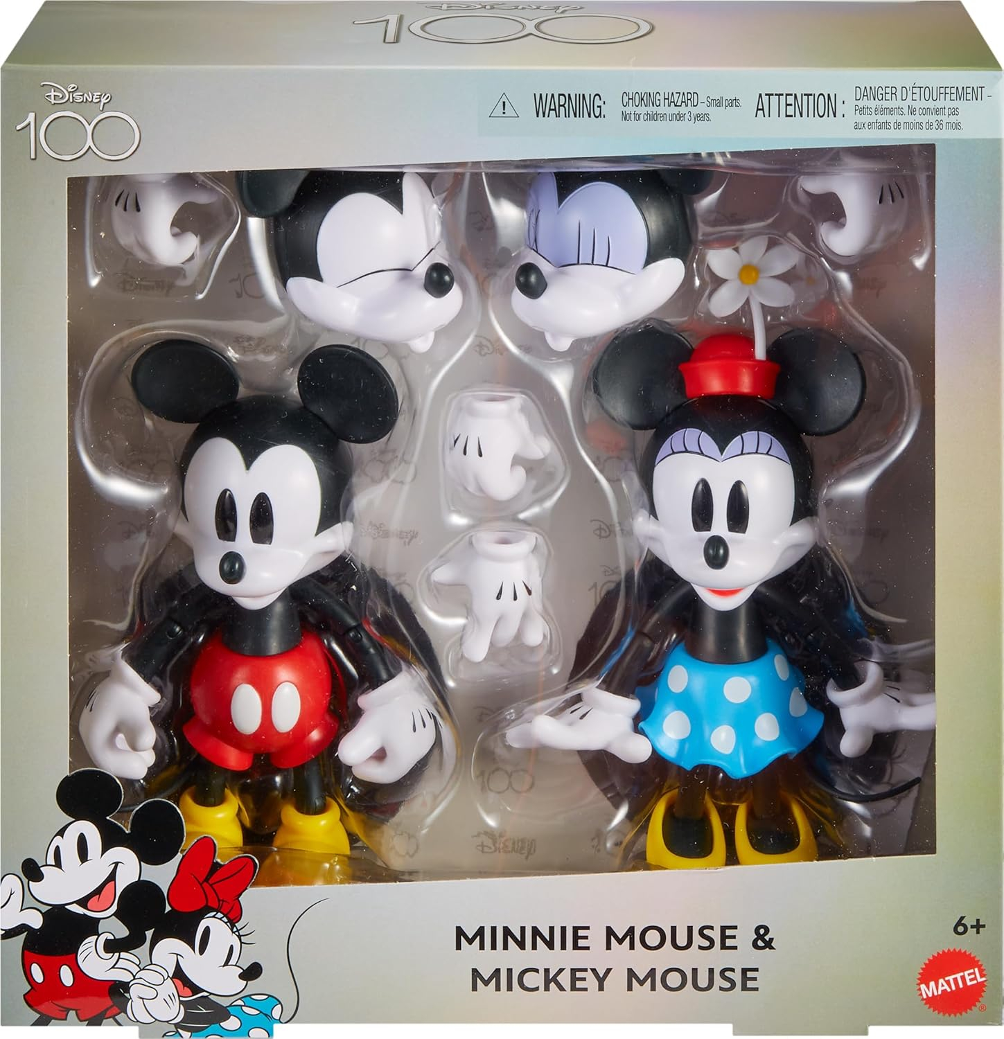 Disney 100 Mickey and Minnie Mouse Collectible Action Figures Set