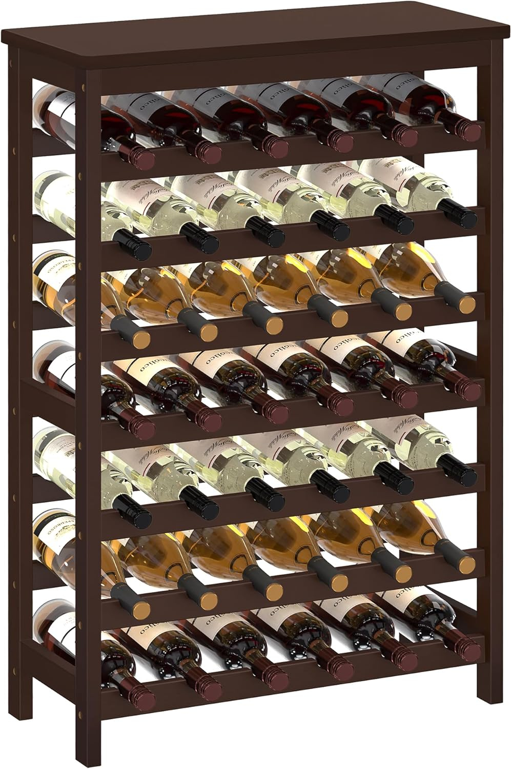 Espresso Bamboo 42-Bottle Free Standing Wine Rack