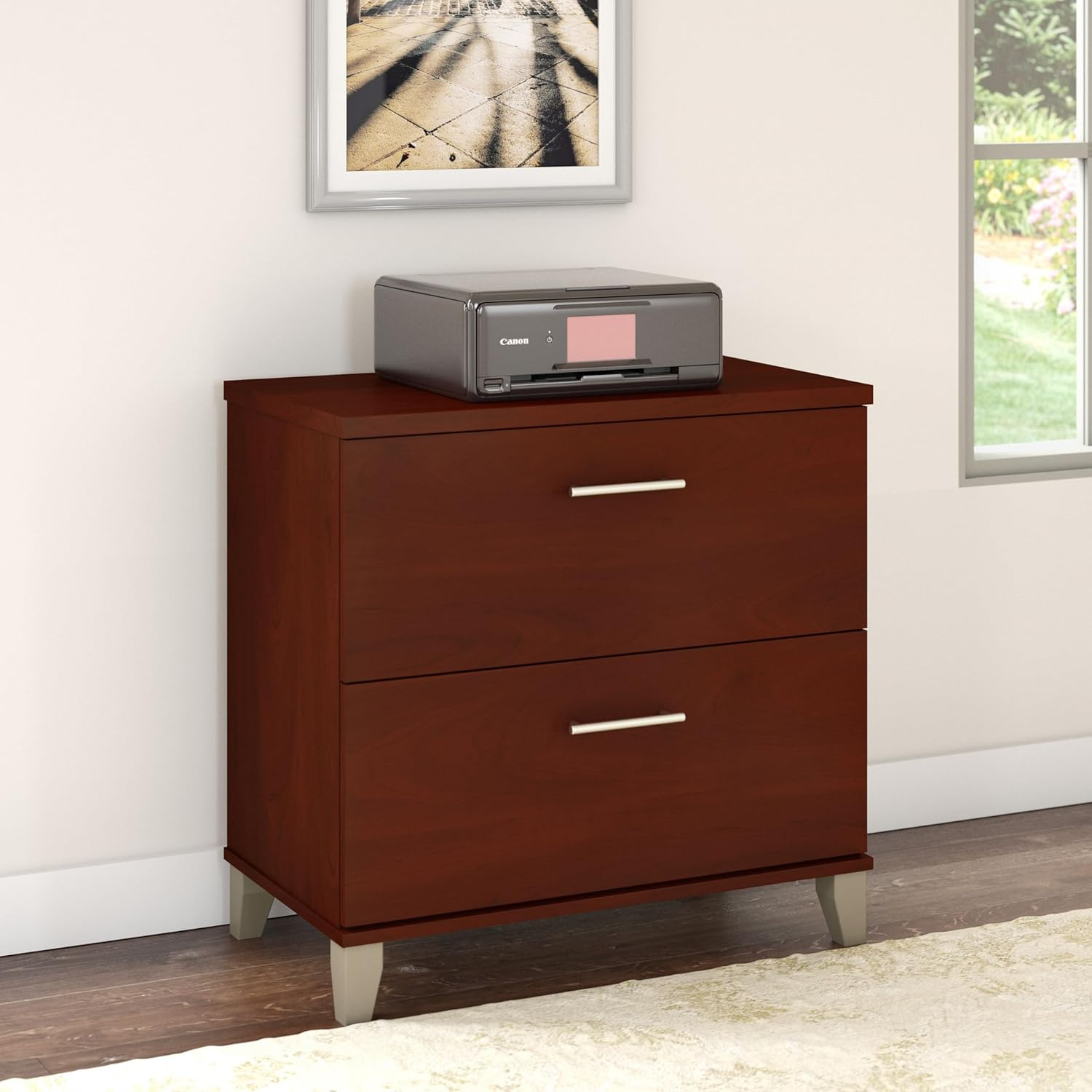 Bush Furniture Somerset Lateral File Cabinet, 2 Drawer, Hansen Cherry