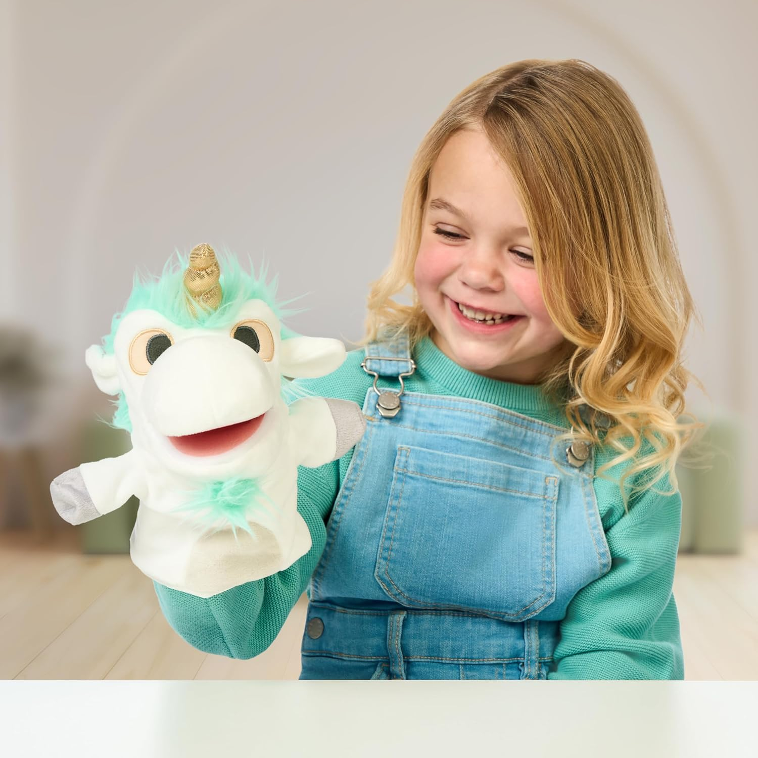 Bluey Unicorse & Bob Bilby Hand Puppet Plush 2-Pack – 8-9” Soft Deluxe Fabric, Embroidered Details, Perfect for Toddler Hands, Imaginative Play, Official Bluey Toys, Amazon Exclusive