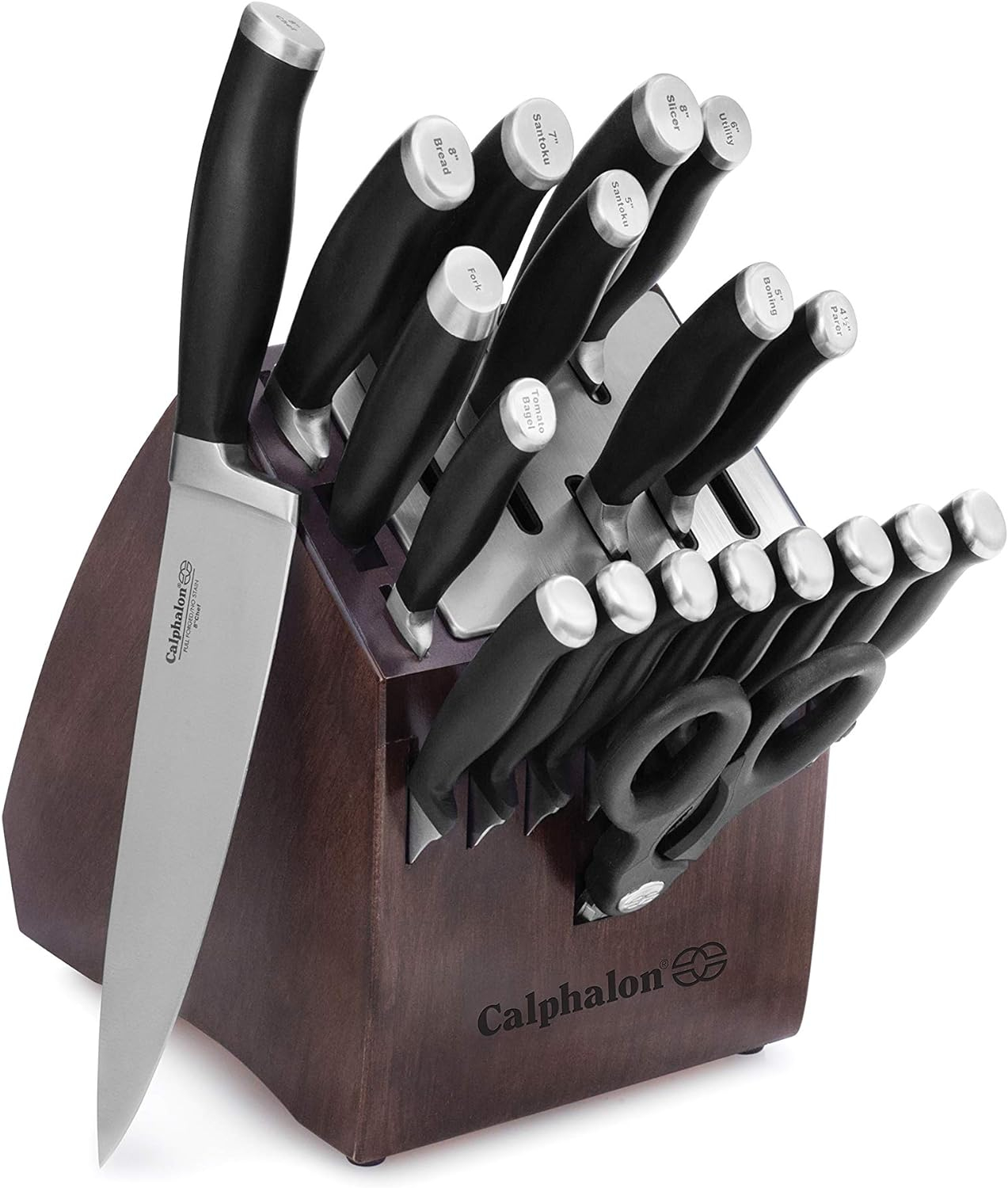Calphalon Contemporary Self-Sharpening 20-Piece Knife Block Set with SharpIN Technology, Black