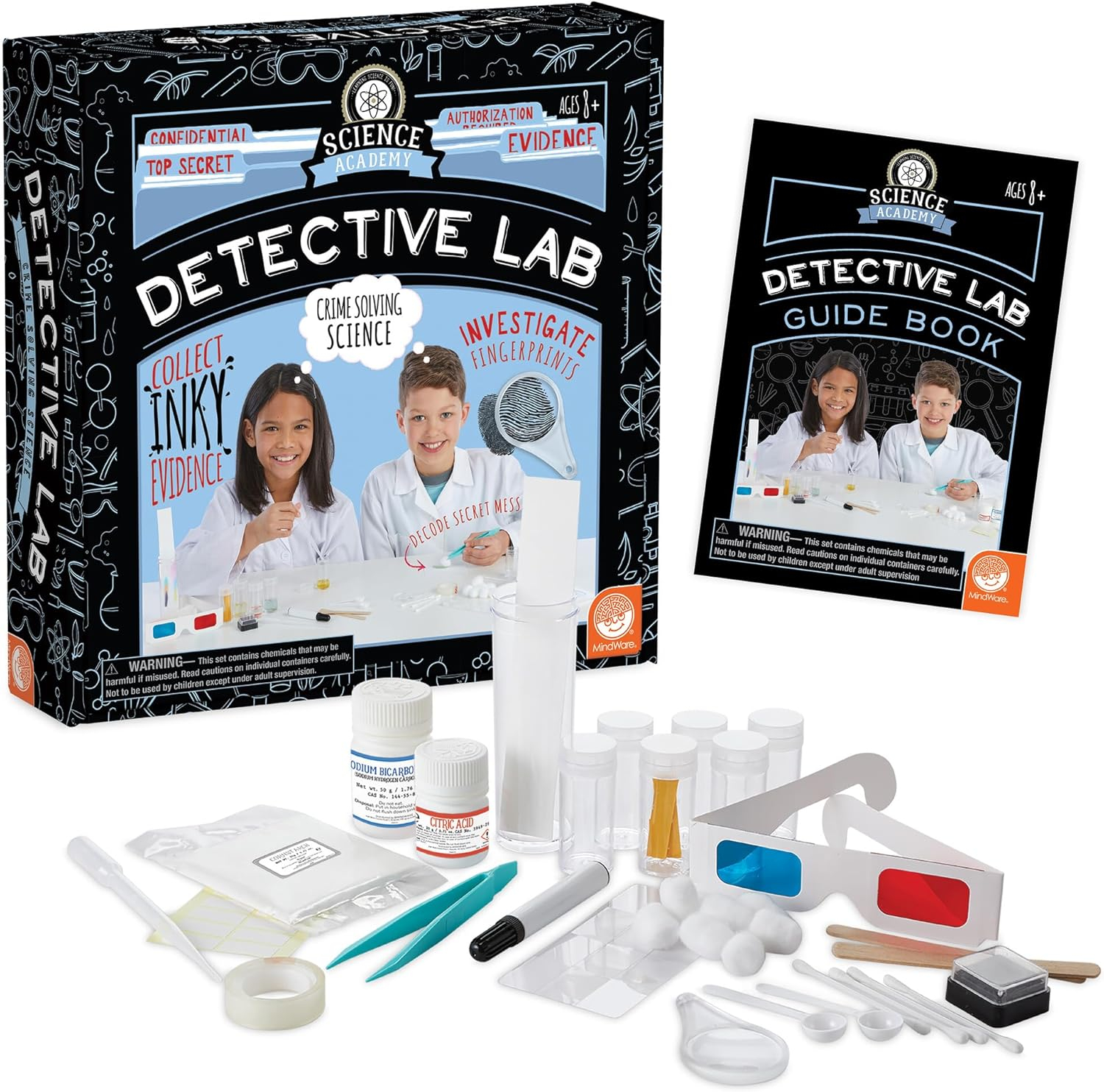 MindWare Science Academy Detective lab, Kids Detective Kit Complete with 7 Forensics and Crime-Scene Investigations