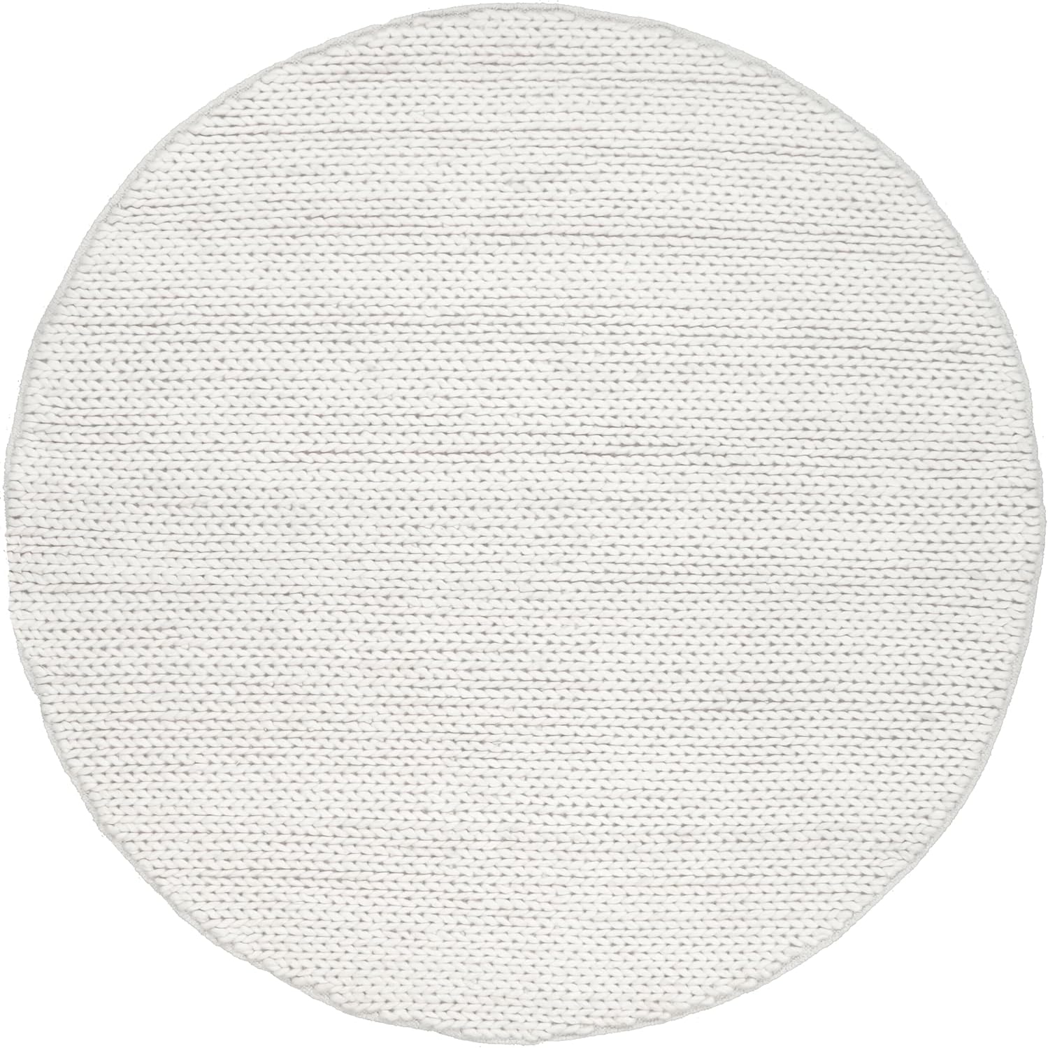 Caryatid Chunky Woolen Cable Off-White 6 ft. Round Rug