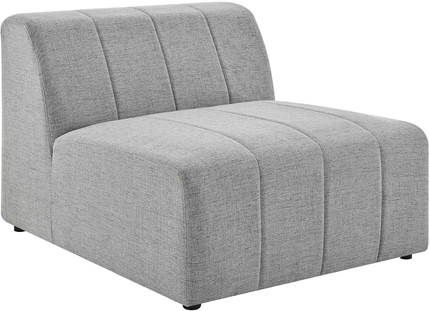 Modway Bartlett Polyester Fabric Upholstered Armless Chair in Light Gray