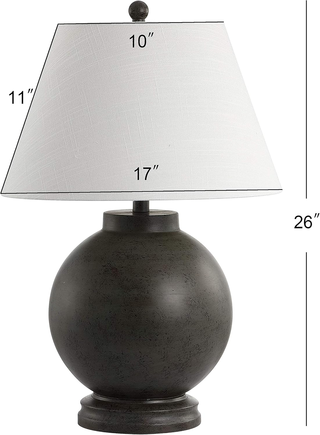 JONATHAN Y JYL3040A Sophie 26" Resin LED Table Lamp Contemporary Transitional Bedside Desk Nightstand Lamp for Bedroom Living Room Office College Bookcase LED Bulb Included, Dark Gray