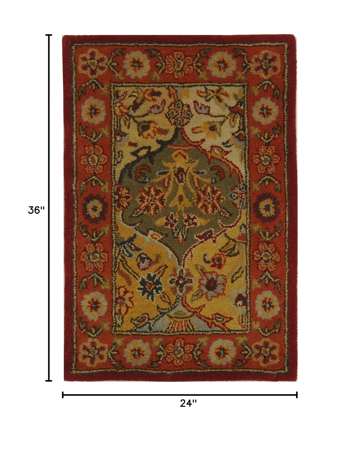 SAFAVIEH Heritage Woodville Traditional Wool Area Rug, Multi/Red, 2' x 3'