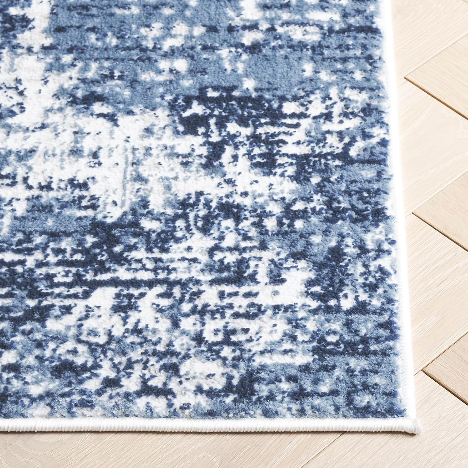 SAFAVIEH Amelia Ian Abstract Area Rug, Ivory/Dark Blue, 10' x 14'