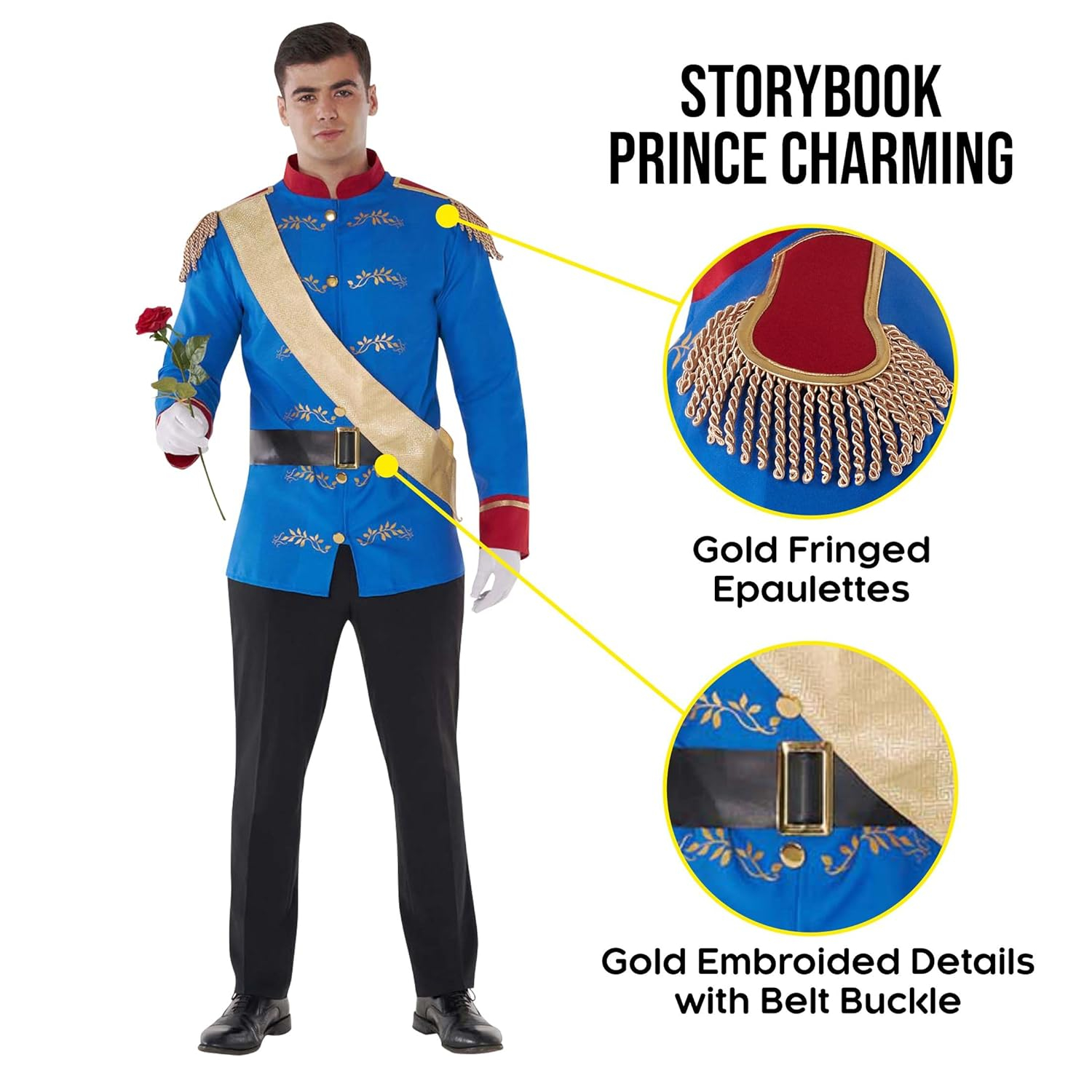Morph Mens Prince Charming Costume Adult Fairy Tale Halloween Fairytale Halloween Red 12-18 Months