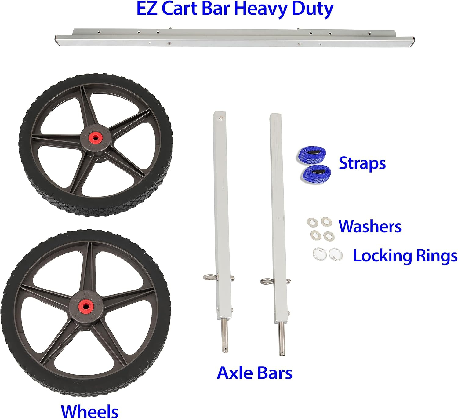 Adjustable Heavy Duty Folding Cart with Black Wheels and Straps