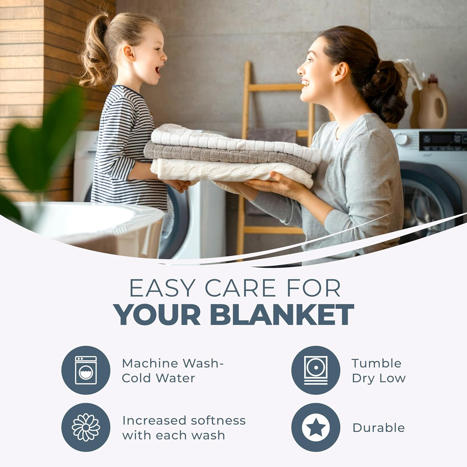 Superior Basketweave Cotton Blanket, Full/Queen, Light Blue
