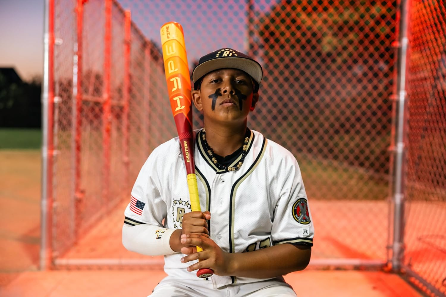Easton Hype Fire Red and Yellow Composite Baseball Bat