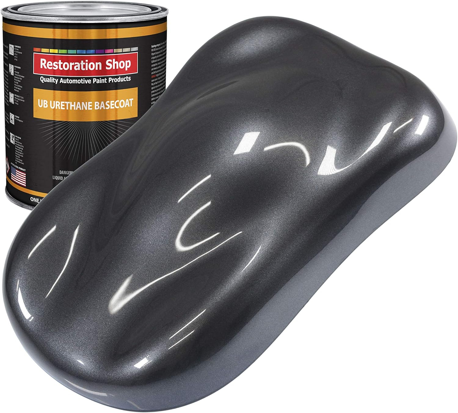 Restoration Shop - Gunmetal Grey Metallic Acrylic Enamel Auto Paint - Quart Paint Color Only - Single Stage High Gloss