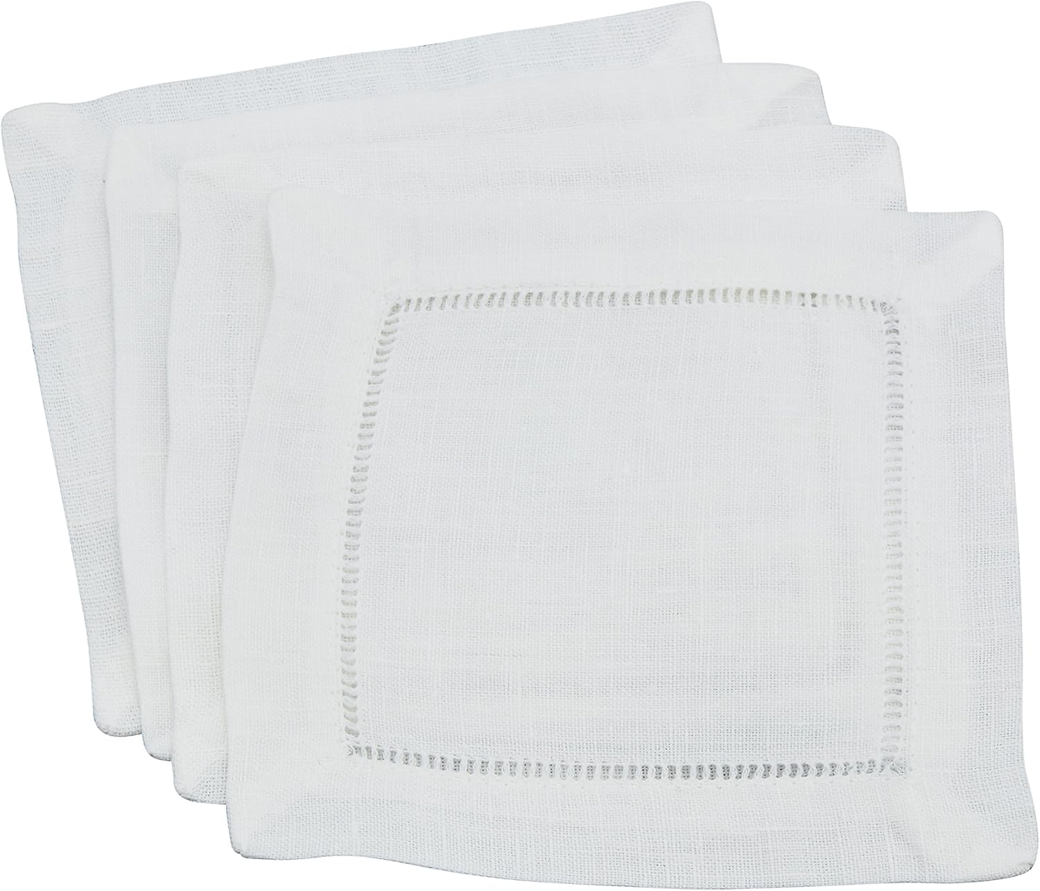 Fennco Styles 100% Pure Linen Delaney Classic Coaster Dinner Napkin, Set of 4 (6" Coaster)