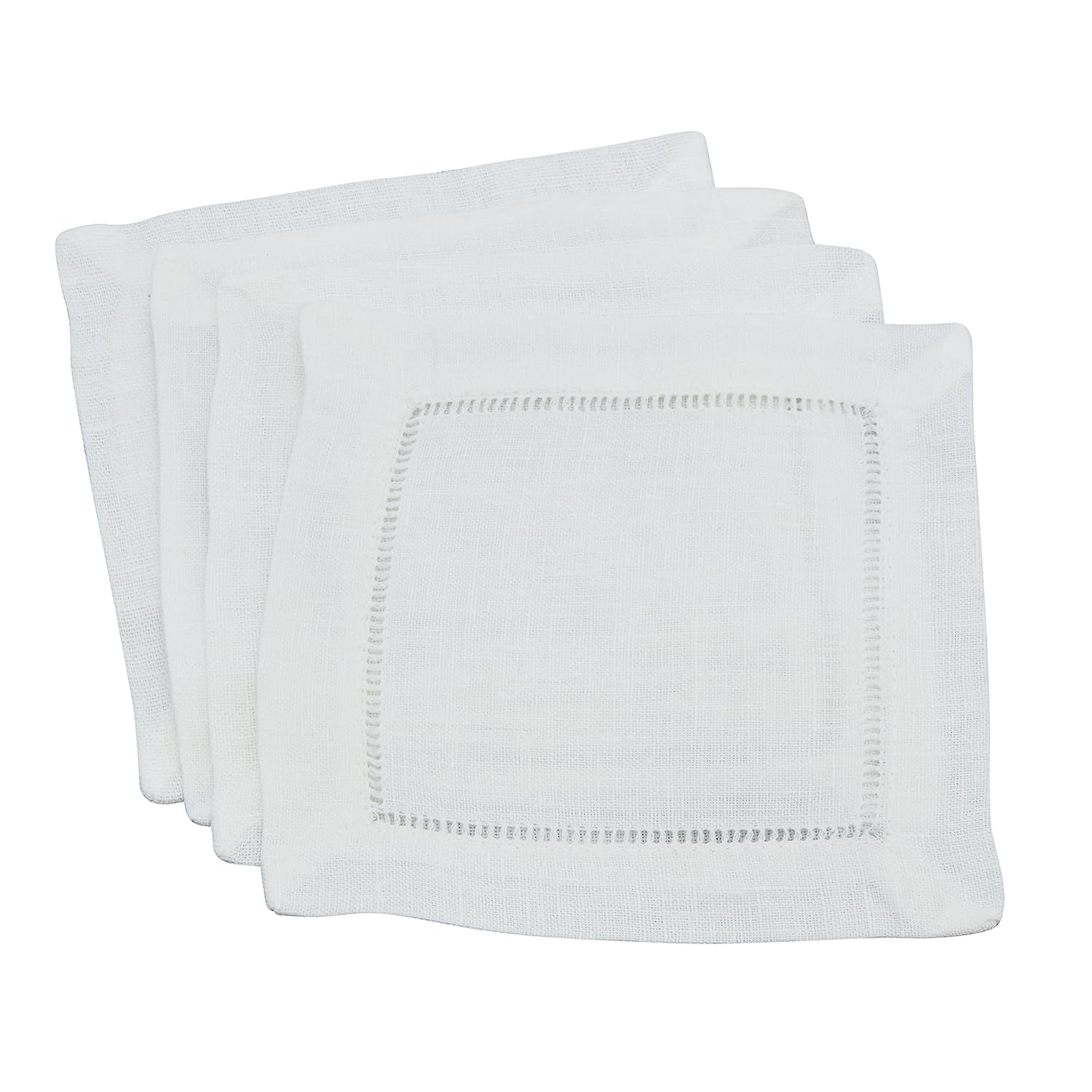 Fennco Styles 100% Pure Linen Delaney Classic Coaster Dinner Napkin, Set of 4 (6" Coaster)