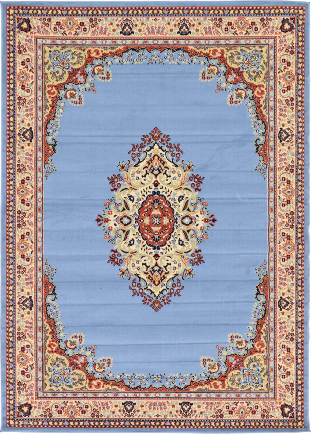 Handmade Terracotta Medallion 7' x 10' Easy Care Rug