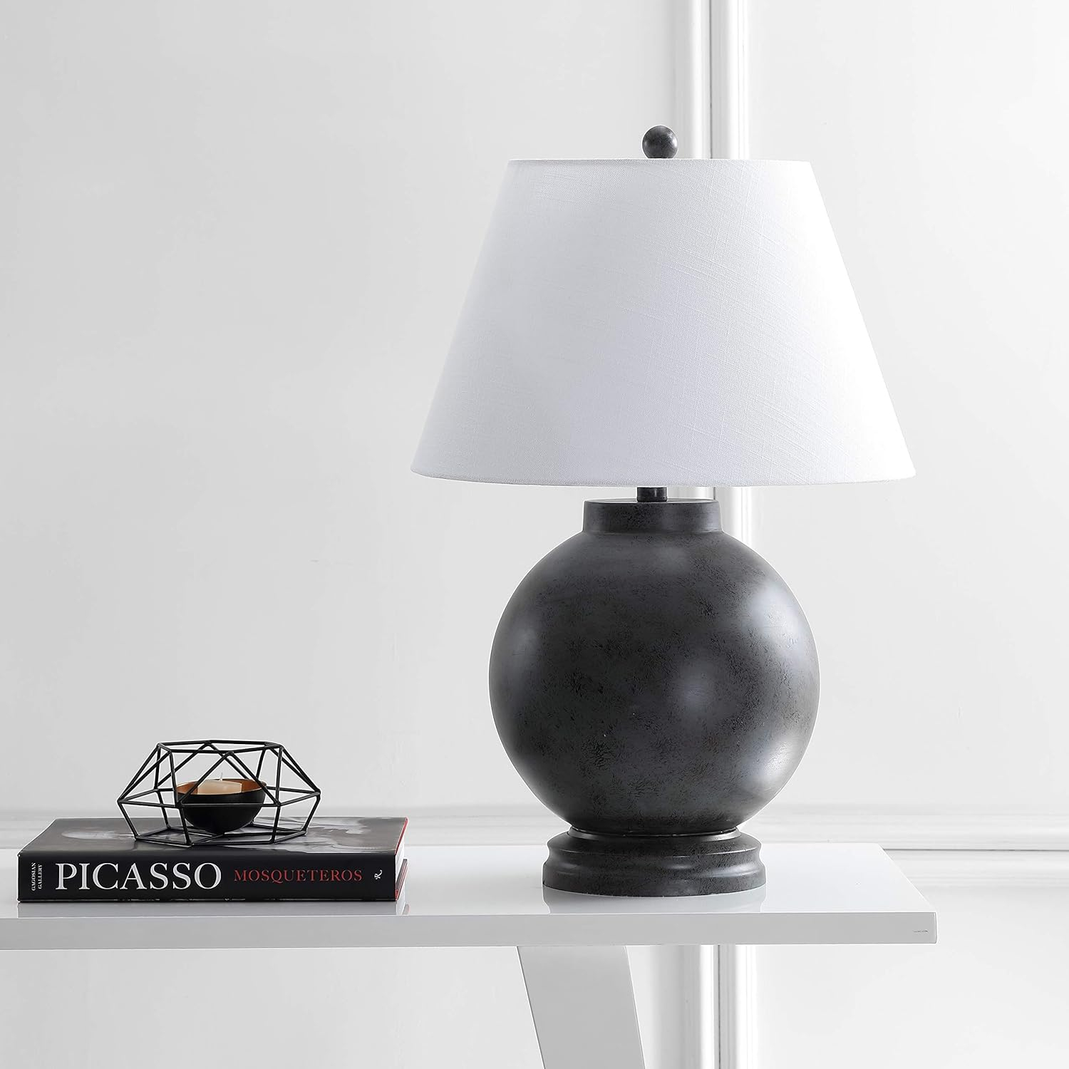 JONATHAN Y JYL3040A Sophie 26" Resin LED Table Lamp Contemporary Transitional Bedside Desk Nightstand Lamp for Bedroom Living Room Office College Bookcase LED Bulb Included, Dark Gray