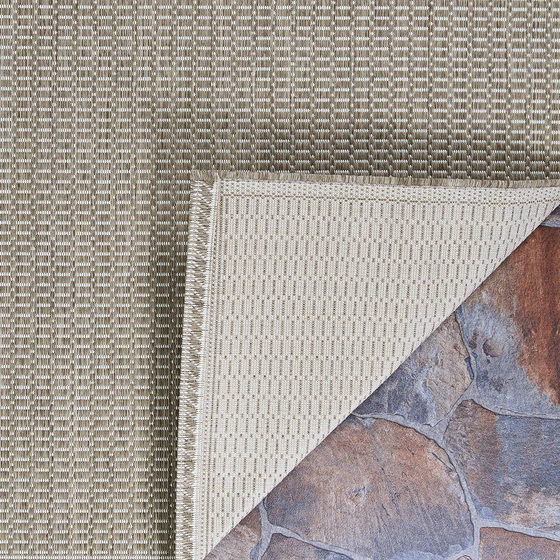 Couristan Recife Saddle Stitch Indoor /Outdoor Area Rug, Champagne- Taupe, 7'6" x 10'9"