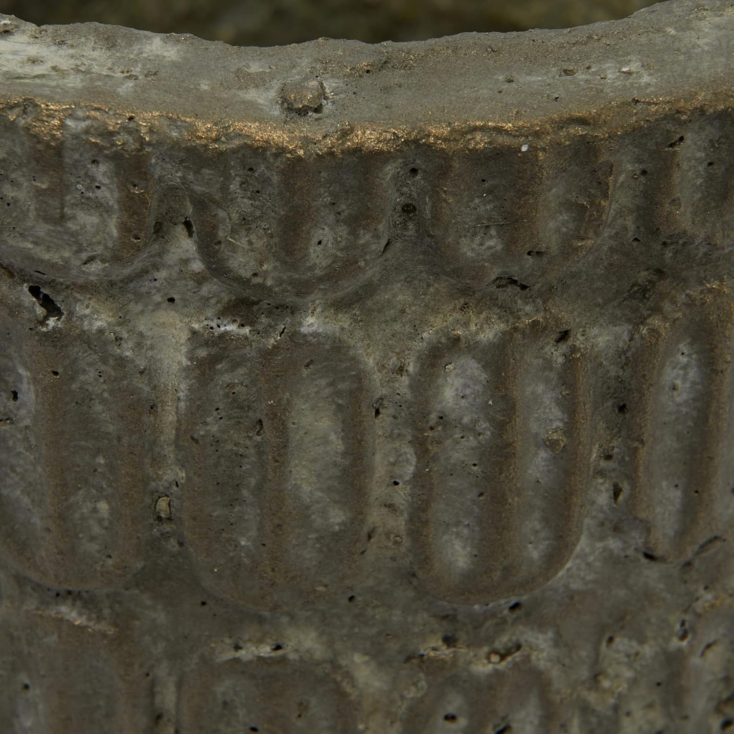 Distressed Black Cement 6.75" Debossed Planter