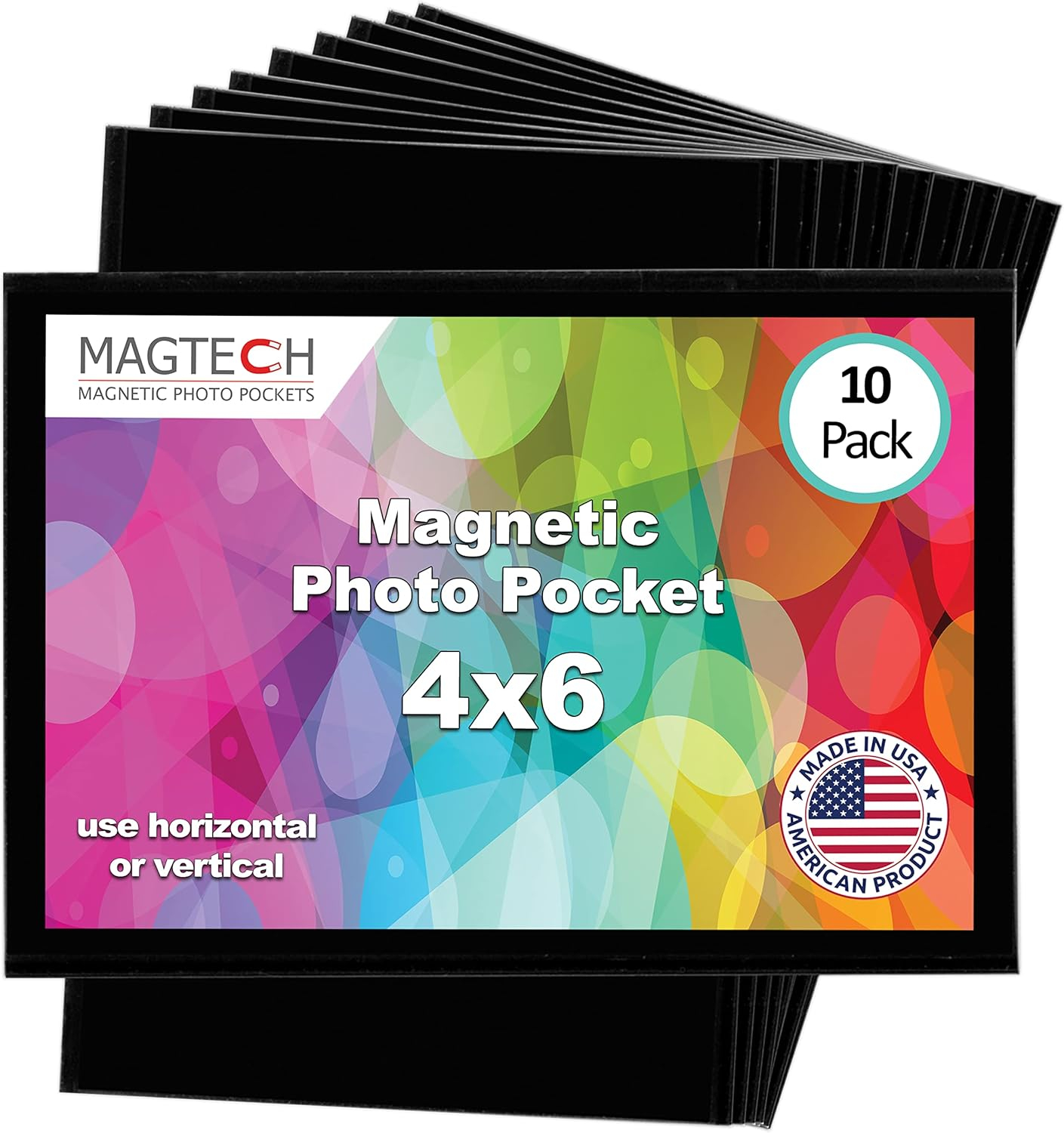 4x6 Magnetic Photo Pocket | Black | 10 Pack