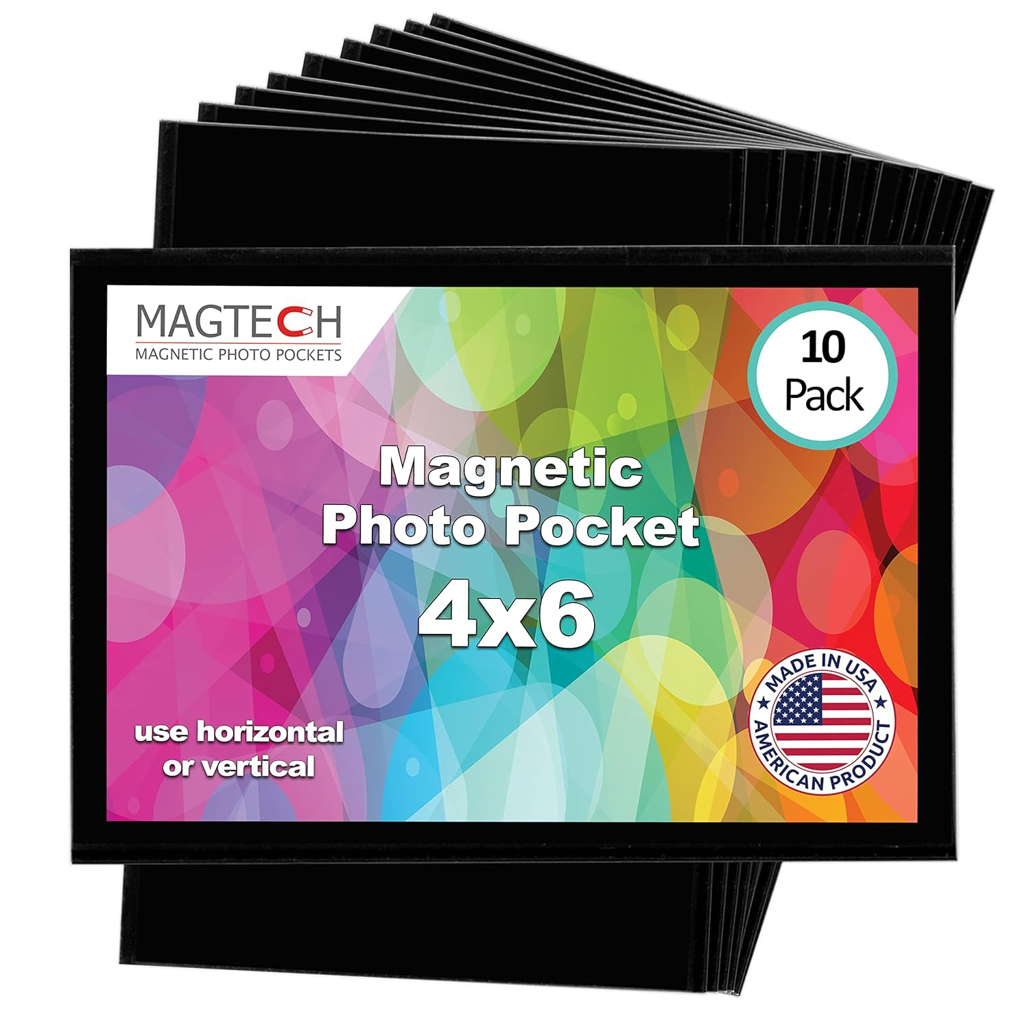 4x6 Magnetic Photo Pocket | Black | 10 Pack