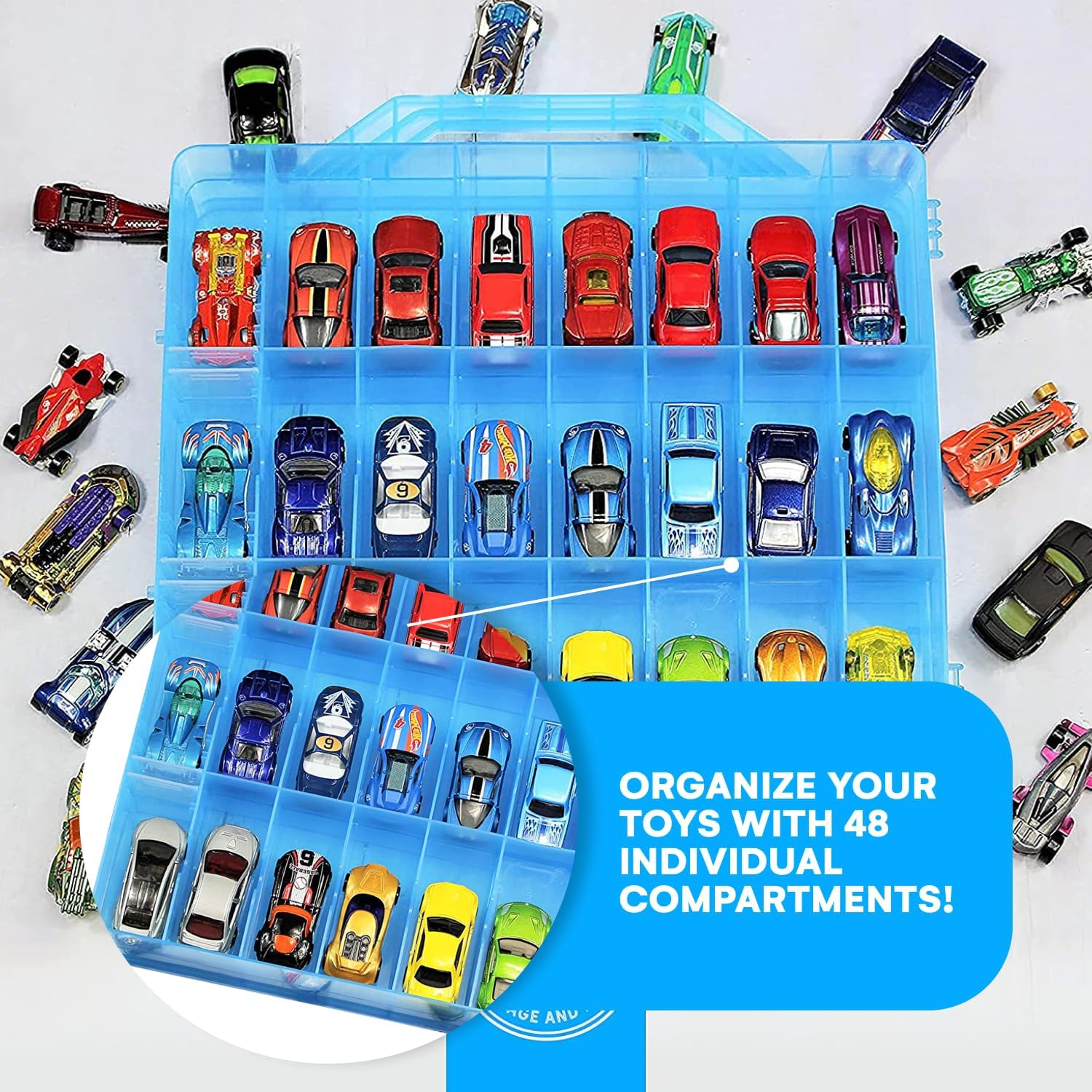 Bins & Things Toys Organizer Storage Case With 48 Compartments Compatible With Lol