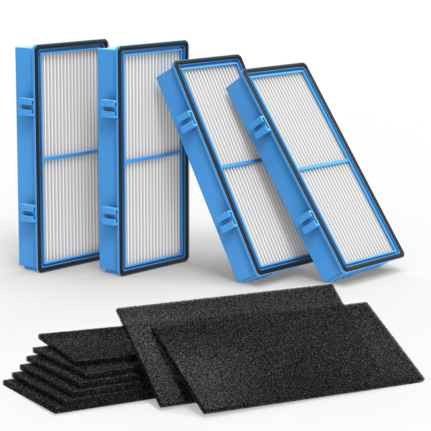 4 HEPA Filters + 8 Carbon Booster Filters for Holmes AER1 Type Total Air Filter Replacement Filters for HAPF30AT and HAP242-NUC