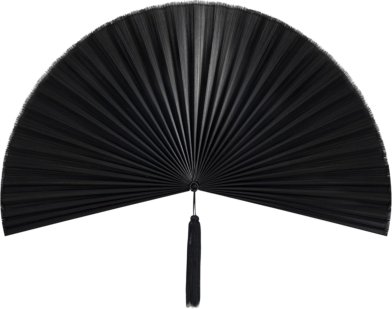 KOLWOVEN Rustic Fan Wall Decor - Bedroom Wall Decor Above Bed - Headboard, Wall Pediment, Mantle, Fireplace Decor - Giant Bamboo Fan - Wall Art Home Decoration (Extra Large 47''x24'', Black)