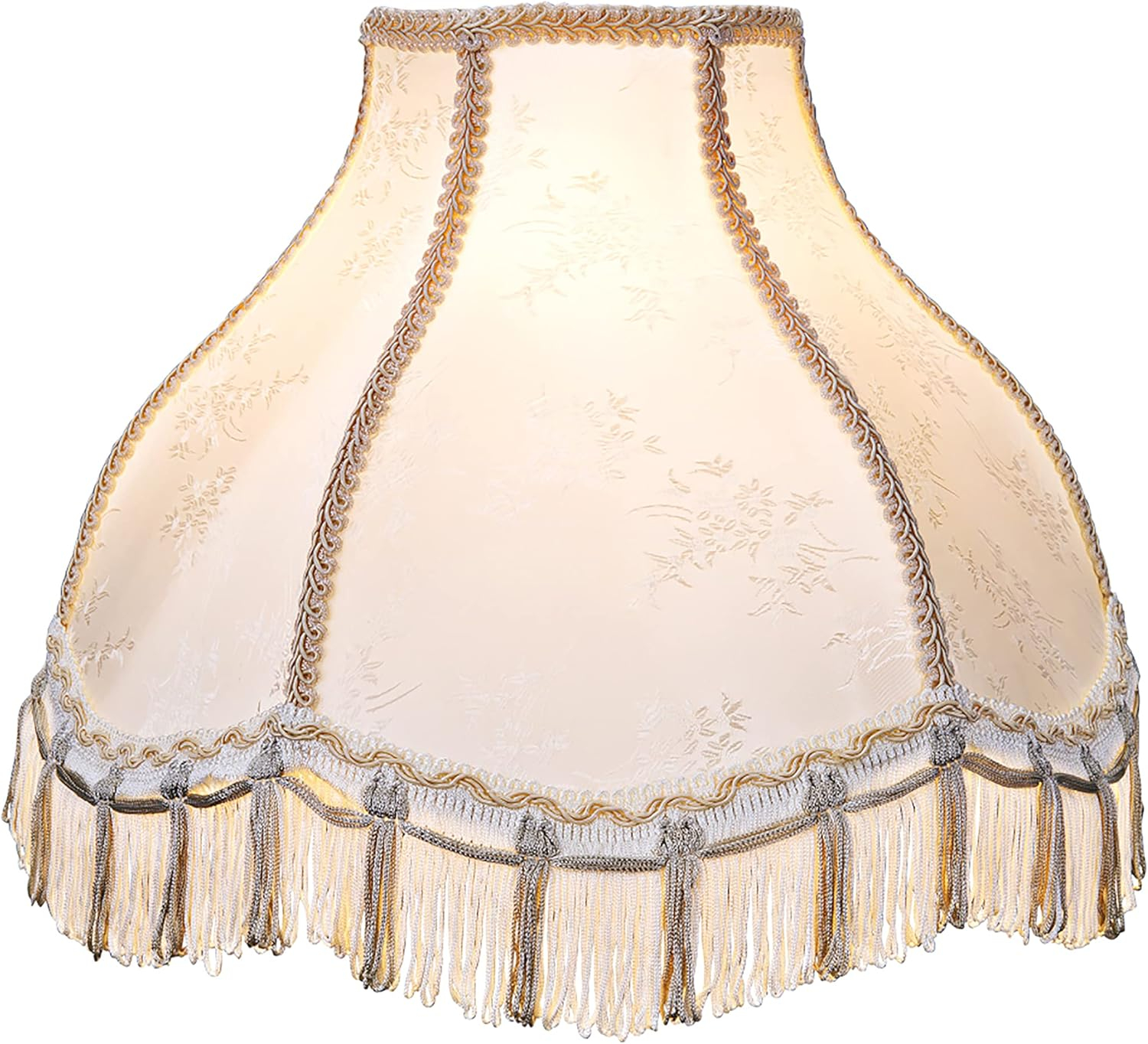 Aspen Creative 30331 Transitional Scallop Bell Shape Spider Construction Lamp Shade in Ivory, 13" wide (5" x 13" x 9 1/2")