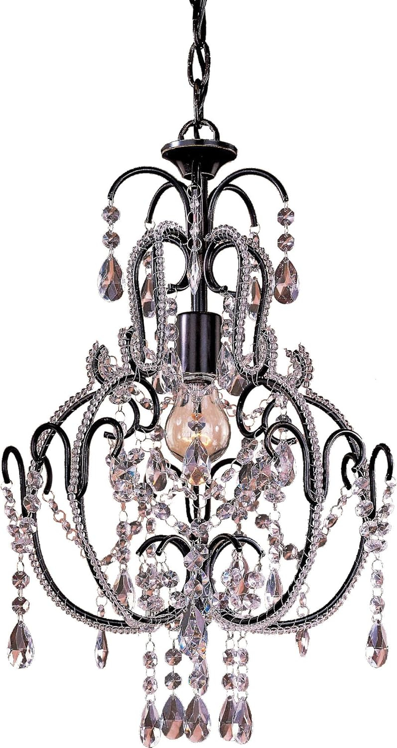 Minka Lavery Taylor Bronze With Fluted Piastra Glass Chandelier