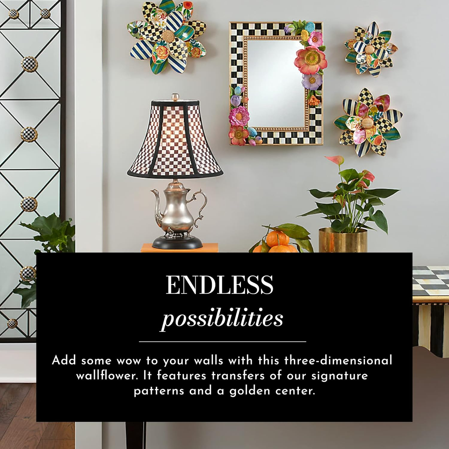 Golden Center Floral Wallflower Resin Art for Kids