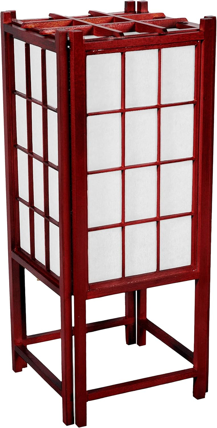 Handmade Wooden 18-inch Window Pane Shoji Lamp (China) Rosewood