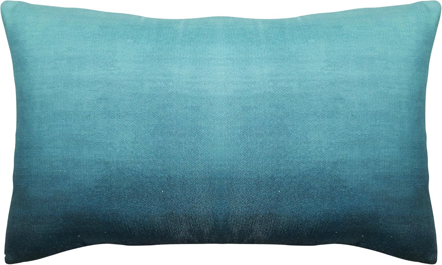 Fab Habitat Indoor/Outdoor Lumbar Pillow Made from Recycled Polyester Yarn - Double Sided, Stain Resistant, Machine Washable - Ombre - Patio, Deck, Porch, Living Room - Big Sur Teal (14" x 24")