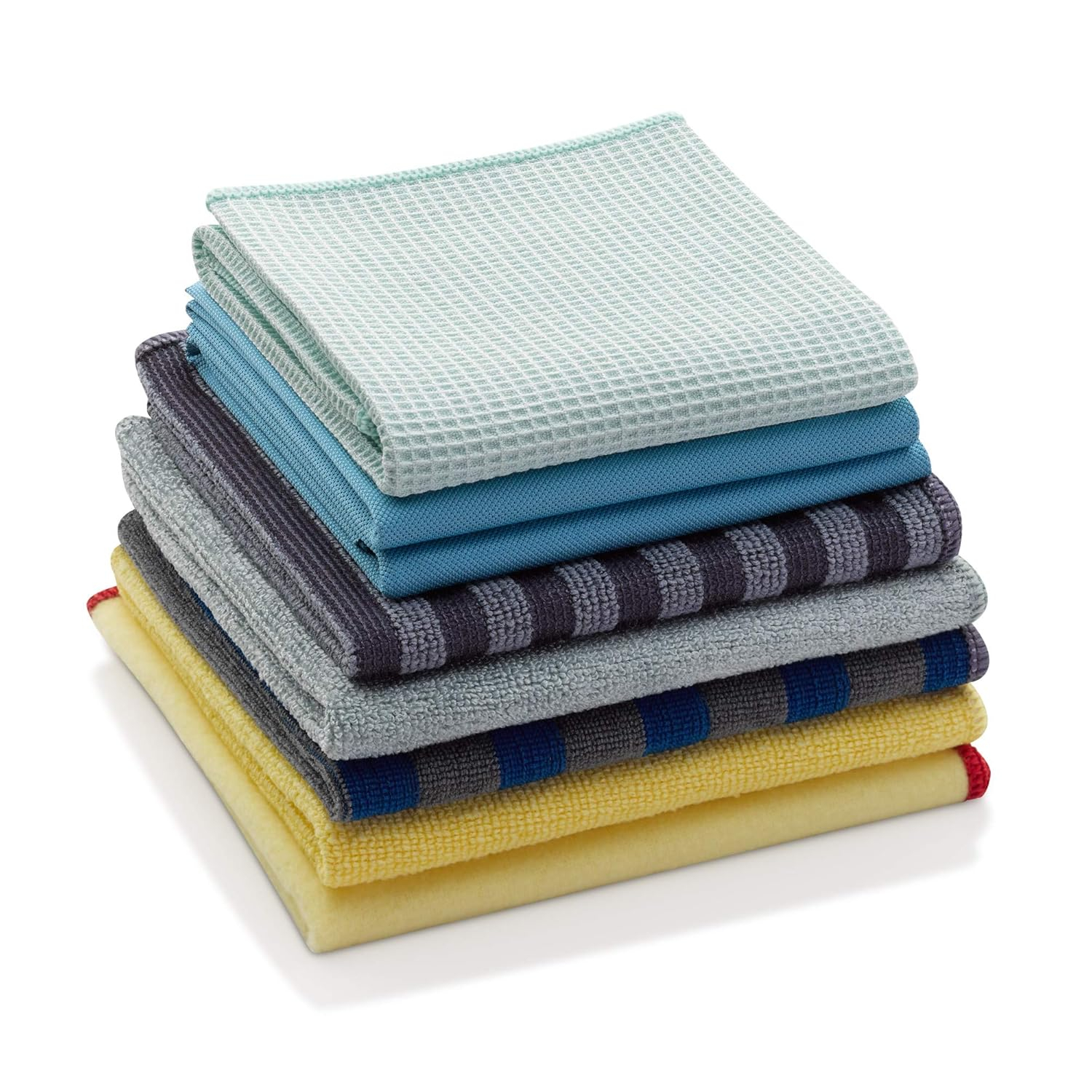 E-Cloth Home Cleaning Set with Microfiber Cleaning Cloths for Cars, Bathroom, Kitchen, & More - Microfiber Towels That Clean with No Added Chemicals - 8 Specialized Cloths in Assorted Colors