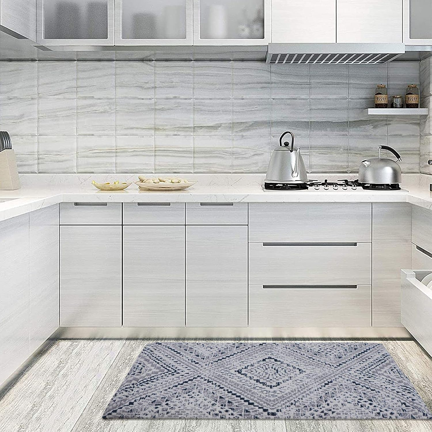 Rugsmith Gray Machine Woven Cheyenne Anti-Fatigue Kitchen Mat, 20" x 36"