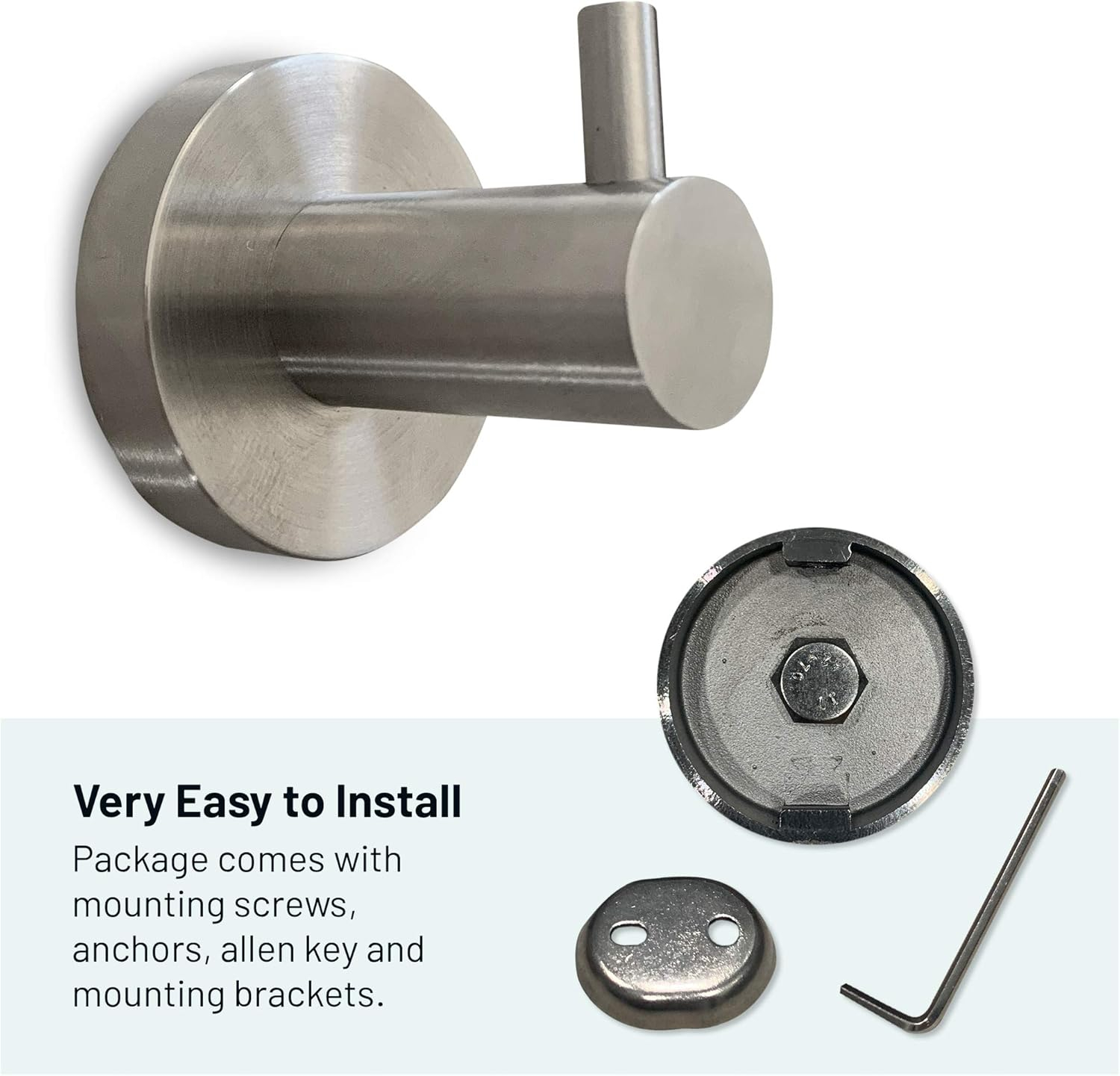 Brushed Nickel Towel Hooks for Bathroom Wall Mounted - Stylish and Durable Modern Hand Towel Hooks for Bathrooms - Rust-Proof Towel Hooks for Shower - Bathroom Towel Hooks