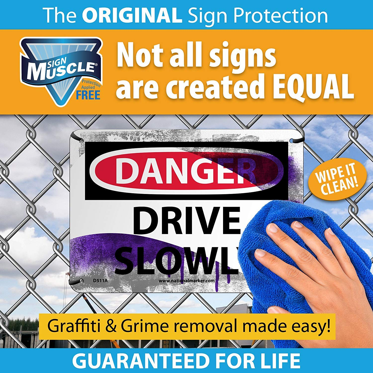 NMC TS110RB OSHA Sign, "THINK SAFETY FIRST", 14" Width x 10" Height, Rigid Plastic, Green/Black On White