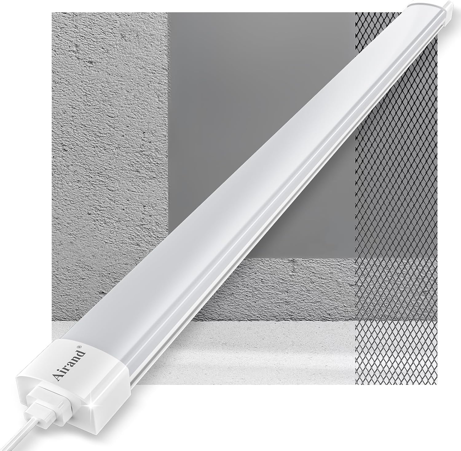Airand LED Shop Lights for Garage 4FT with Plug, Utility Linkable LED Tube Light 5000K Under Cabinet Lighting,3600 LM LED Ceiling and Closet Light 36W, Corded Electric with ON/Off Switch