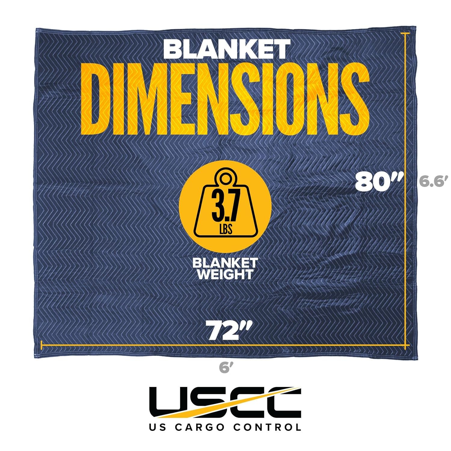 US Cargo Control Moving Blankets 72"x80" 6-Pack, (43 lbs/doz Weight), Packing Blankets for Moving Furniture, Shipping, Storage, and Freight, Blue Quilted Furniture Pads, MBSAVER43 Econo Saver