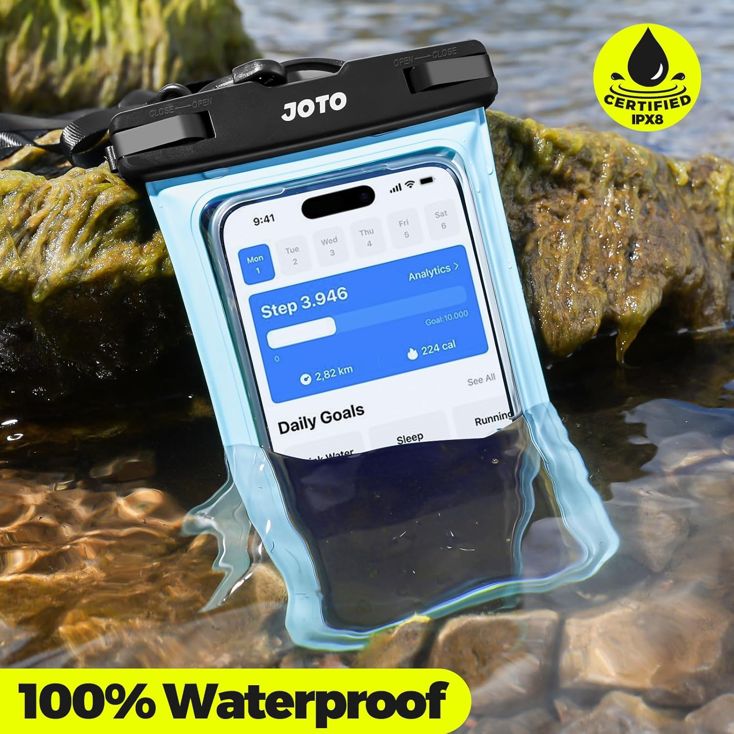 JOTO Universal Waterproof Pouch Cellphone Dry Bag Case for iPhone 12 Pro Max 11 Pro Max Xs Max XR X 8 7 6S Plus SE, Galaxy S20 Ultra S20+ S10 Plus S10e /Note 10+ 9, Pixel 4 XL up to 7"