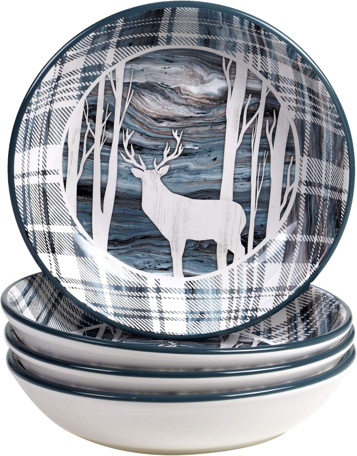 Certified International Certified International Fluidity Lodge Set/4  Soup/Pasta Bowl 9" X 2"