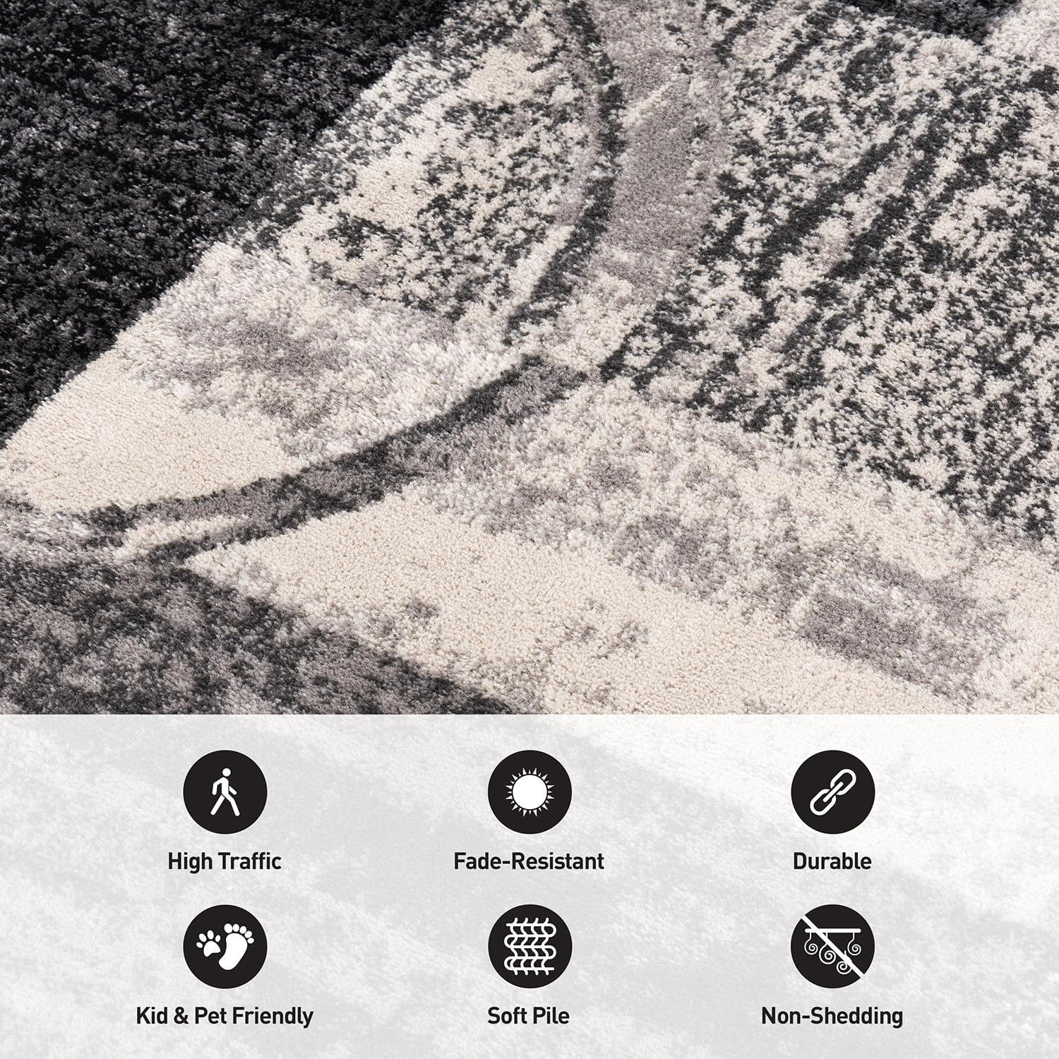 Contemporary Abstract Circle Design Cream 10 ft. x 14 ft. Indoor Area Rug