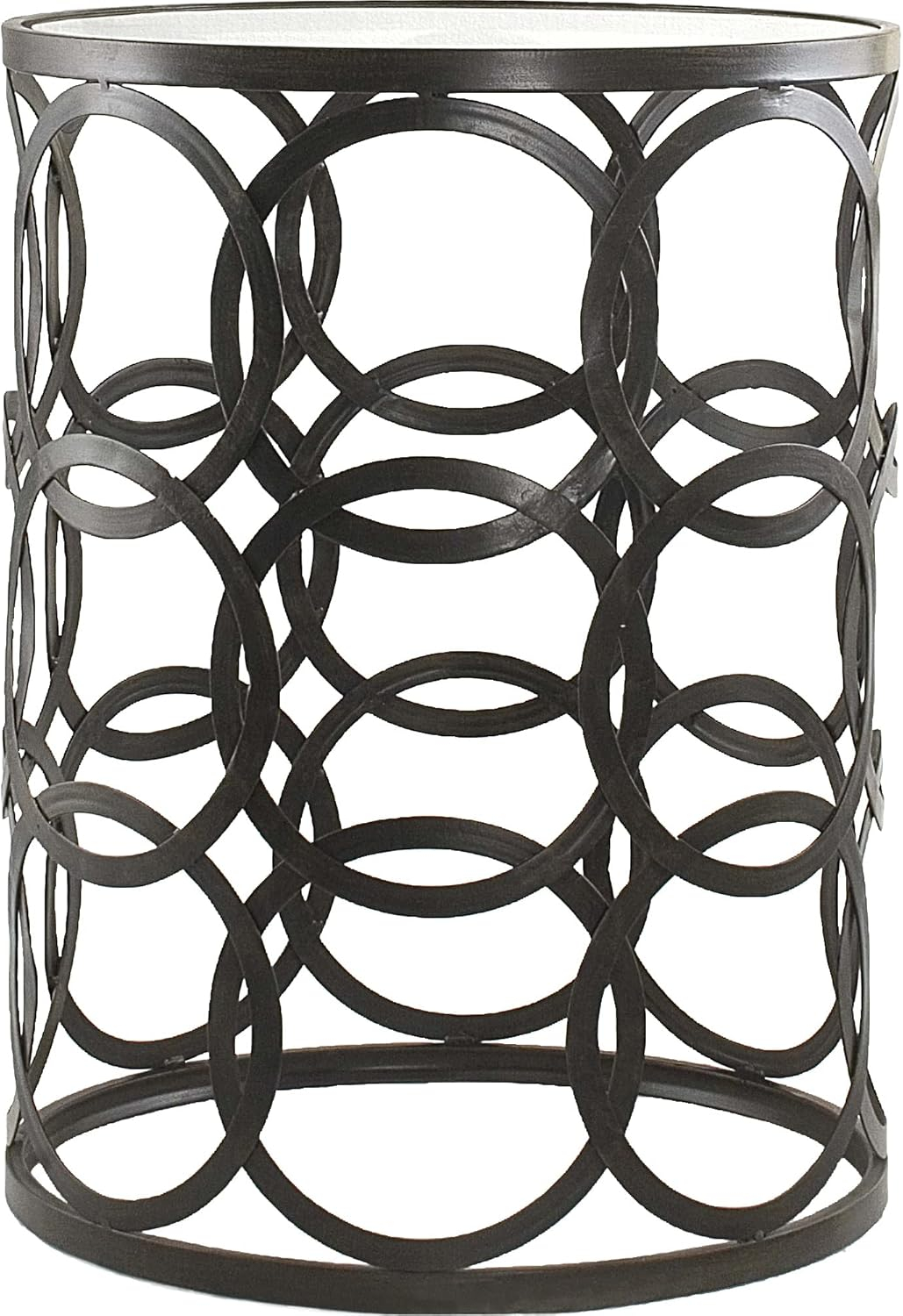 FirsTime & Co. Interlocking Circles Side Accent Table, 22"H x 16.75"W x 16.75"D, Oil Rubbed Bronze