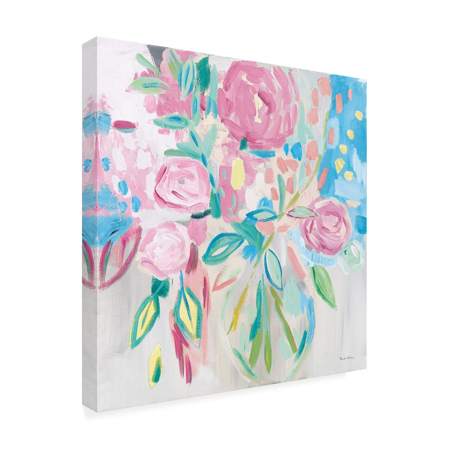 Trademark Fine Art 'Summer Pink Floral Pastel' Canvas Art by Farida Zaman