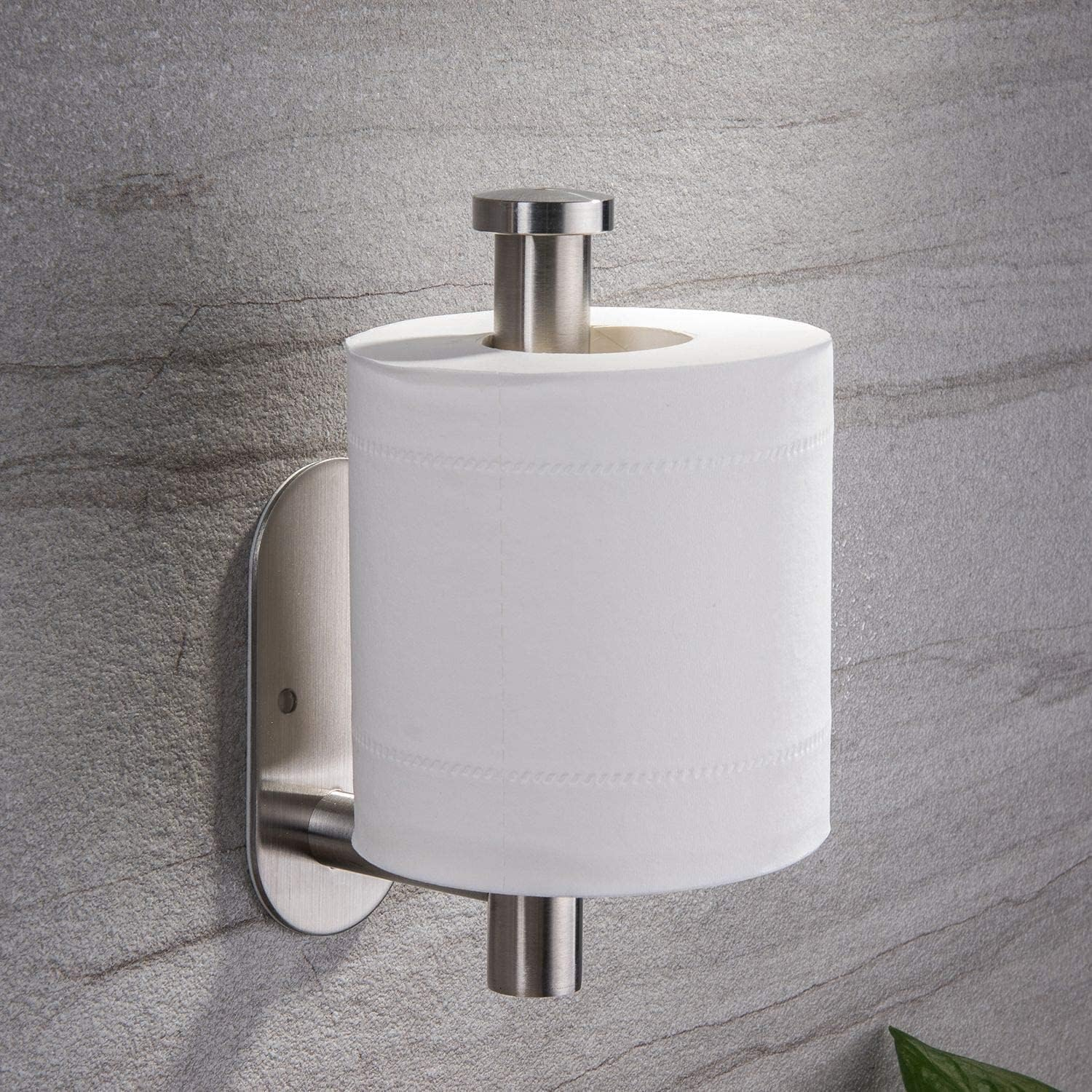 yigii toilet paper holder self adhesive - adhesive toilet roll holder no drilling for bathroom stainless steel brushed