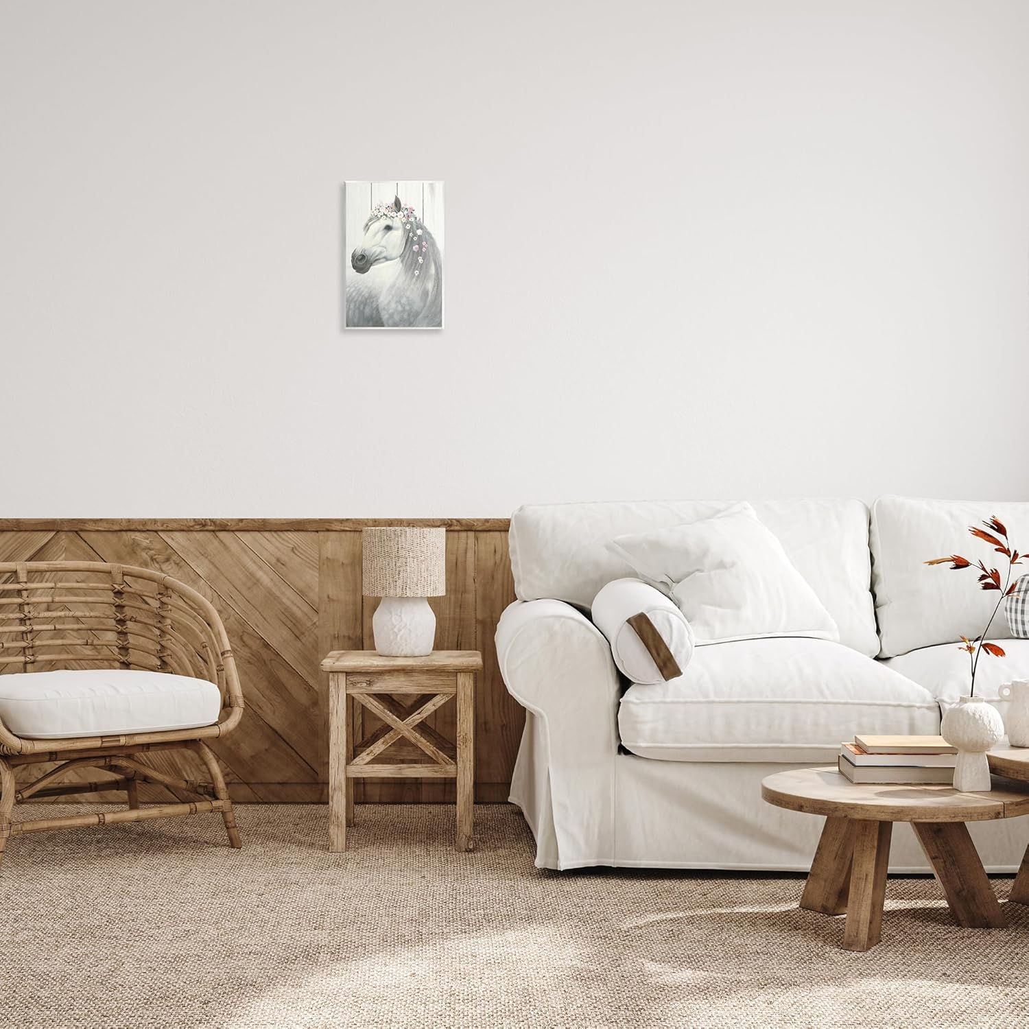 The Stupell Home Decor Collection Spirit Stallion Horse with Flower Crown Wall Art