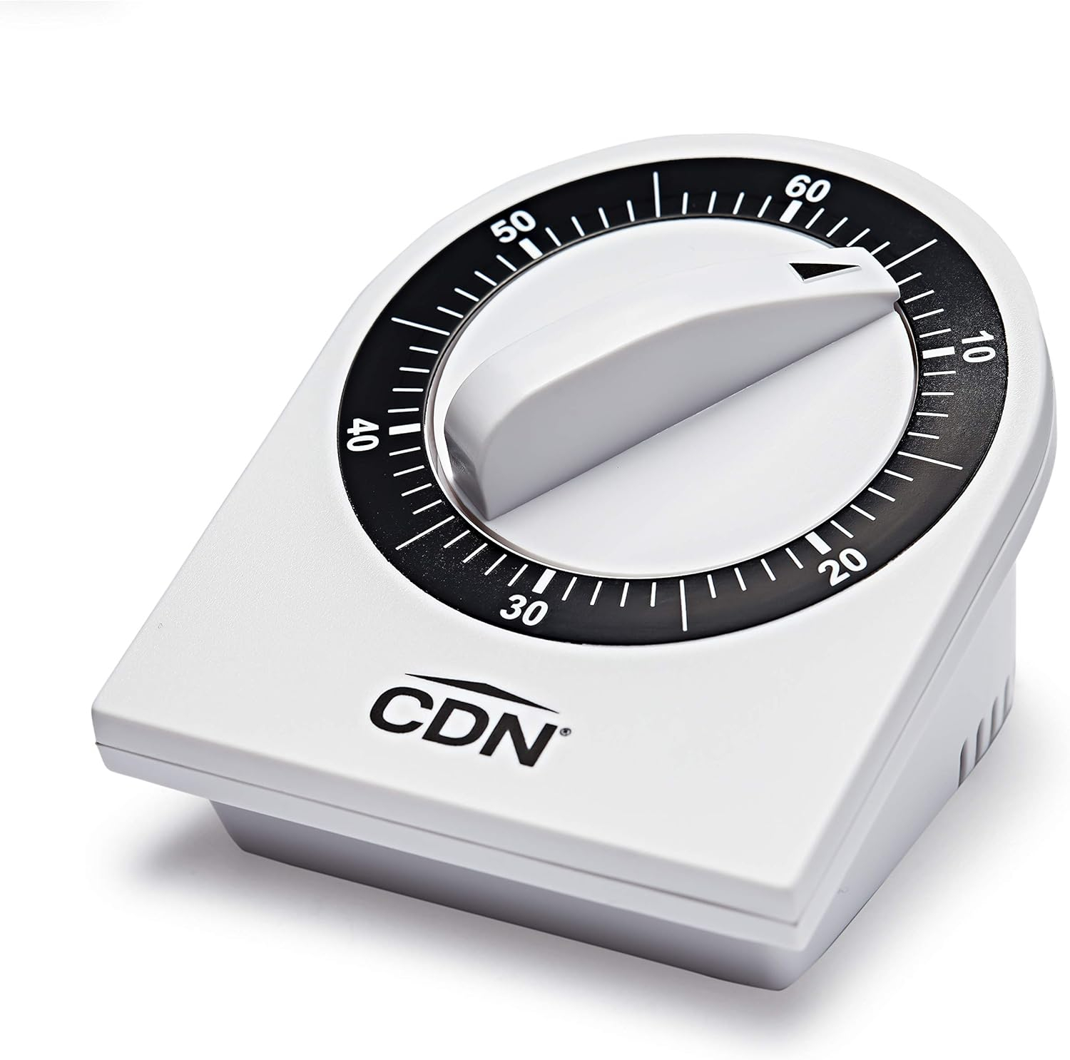 CDN 60-Minute Mechanical Cooking Timer, 2 1/2", White