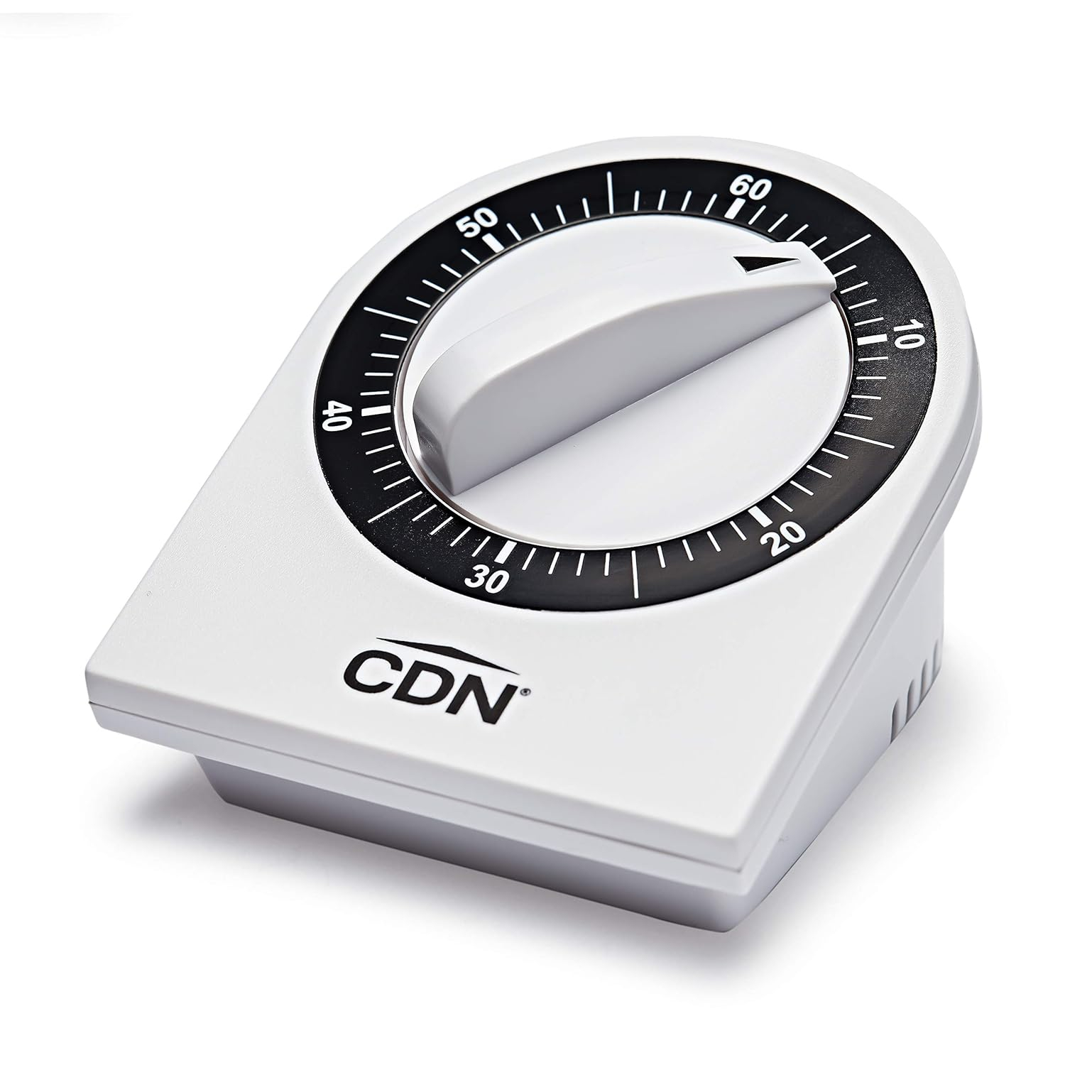 CDN 60-Minute Mechanical Cooking Timer, 2 1/2", White